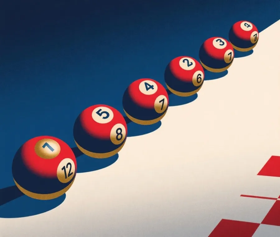 Illustration of ranked number positions for a ten-place draw format